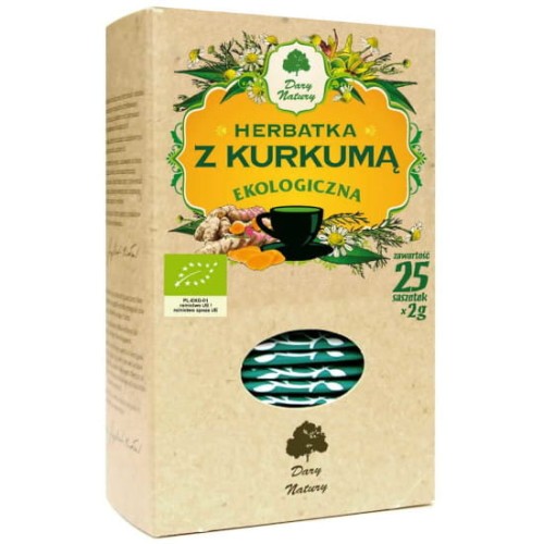 Herbatka z kurkumą ekologiczna 25x2g Dary Natury