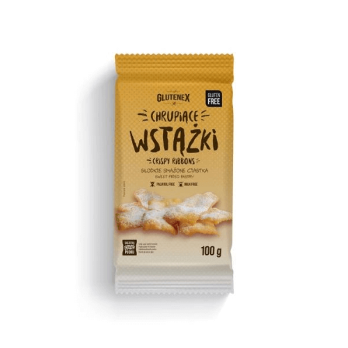 Chrupiące wstążki jak faworki -  ciastka bezglutenowe 100g Glutenex