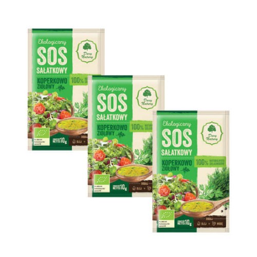 Sos do sałatek (sałatkowy) koperkowo-ziołowy BIO 3x10g Dary Natury