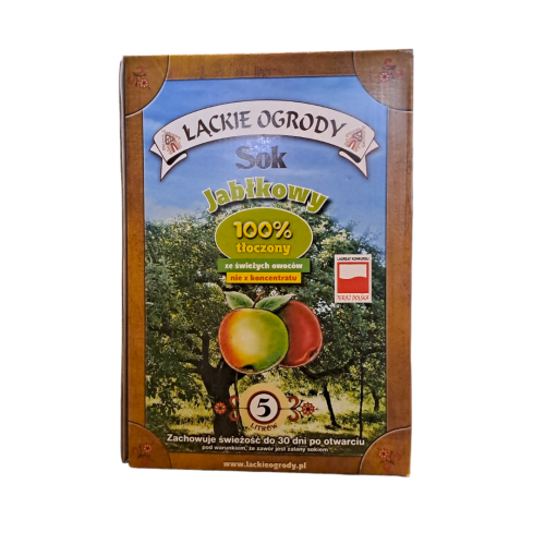 Sok jabłkowy 100% 5l łąckie ogrody (tłocznia maurer)